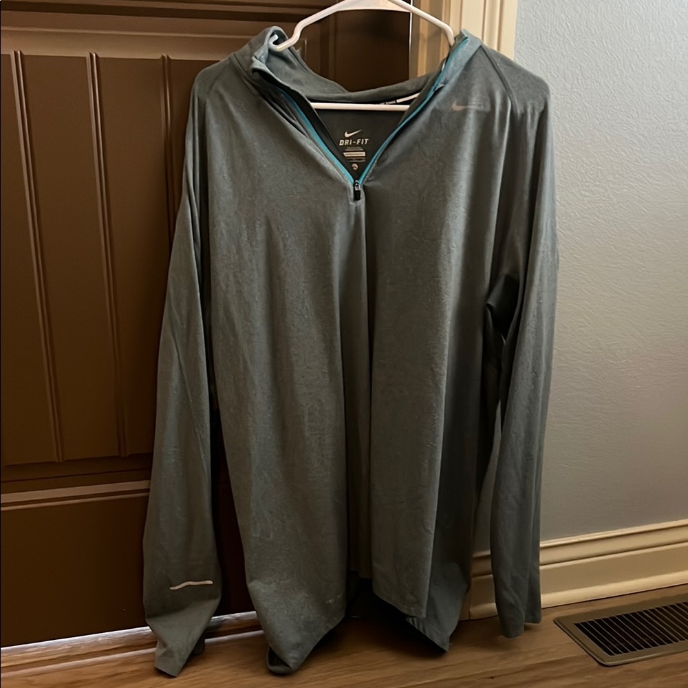 Nike Dri-FIT Gray and Blue Hoodie